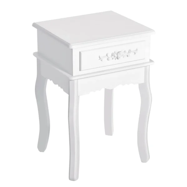 HOMCOM Modern Bedside Table with Drawer Multipurpose Wooden Cabinet