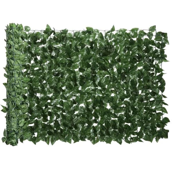 Outsunny Rollable and Waterproof Artificial Hedge, in Silk and PE, 300x100 cm, Dark Green