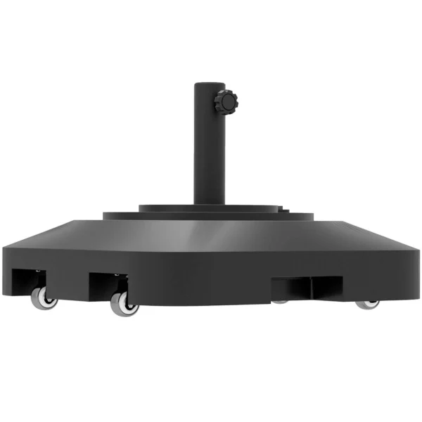 Outsunny Umbrella Base with Wheels and Fillable with Water or Sand, in HDPE, 48x48x32.5 cm, Black