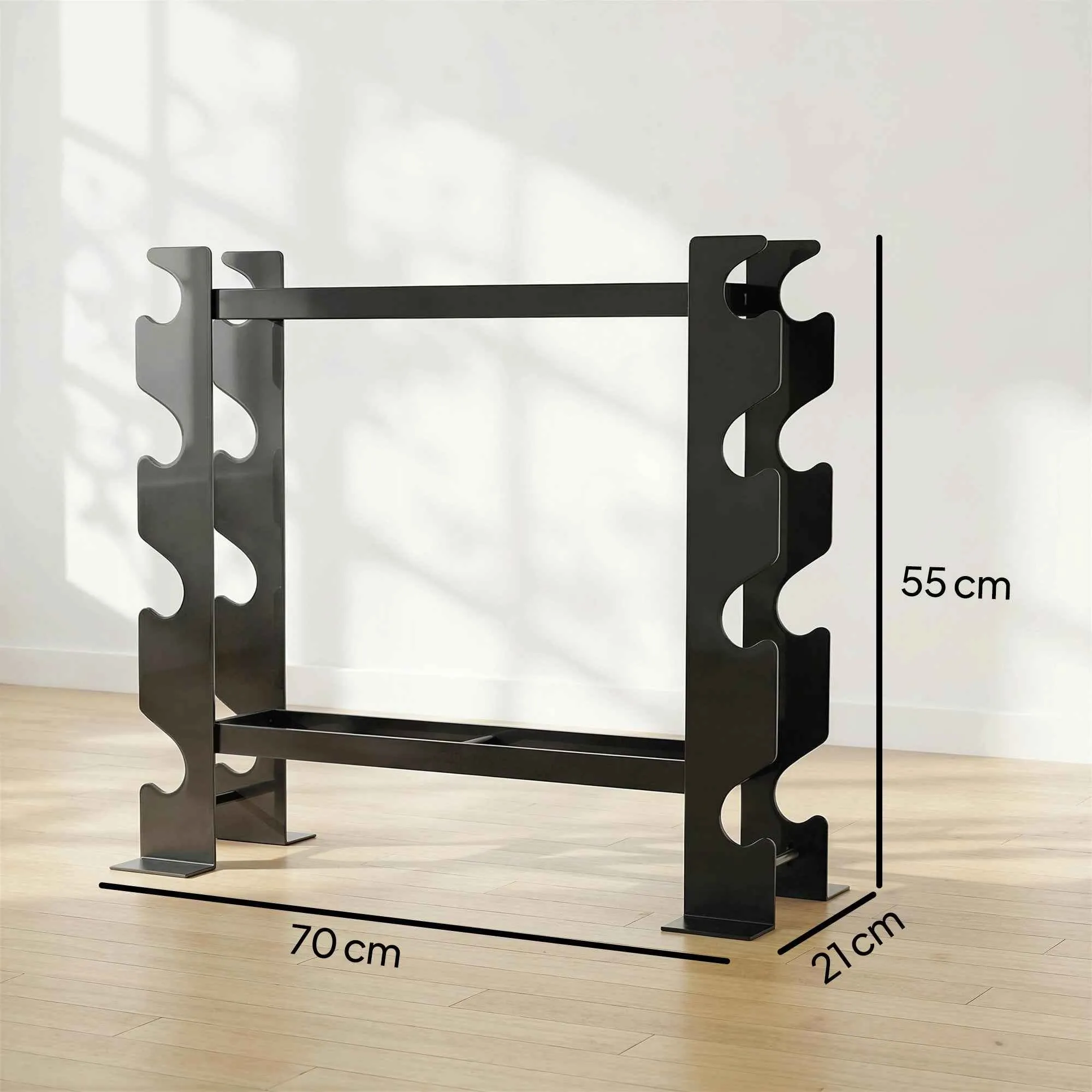 SPORTNOW 4-Tier Weight Rack and Dumbbell Rack, 200kg Load, Black - Image 3