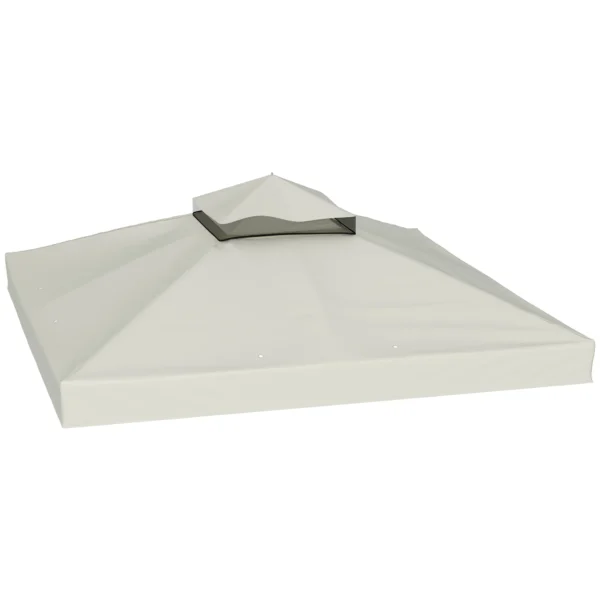 Outsunny 3x3m UPF30+ 2-Tier Garden Gazebo Cover in Light Grey Polyester