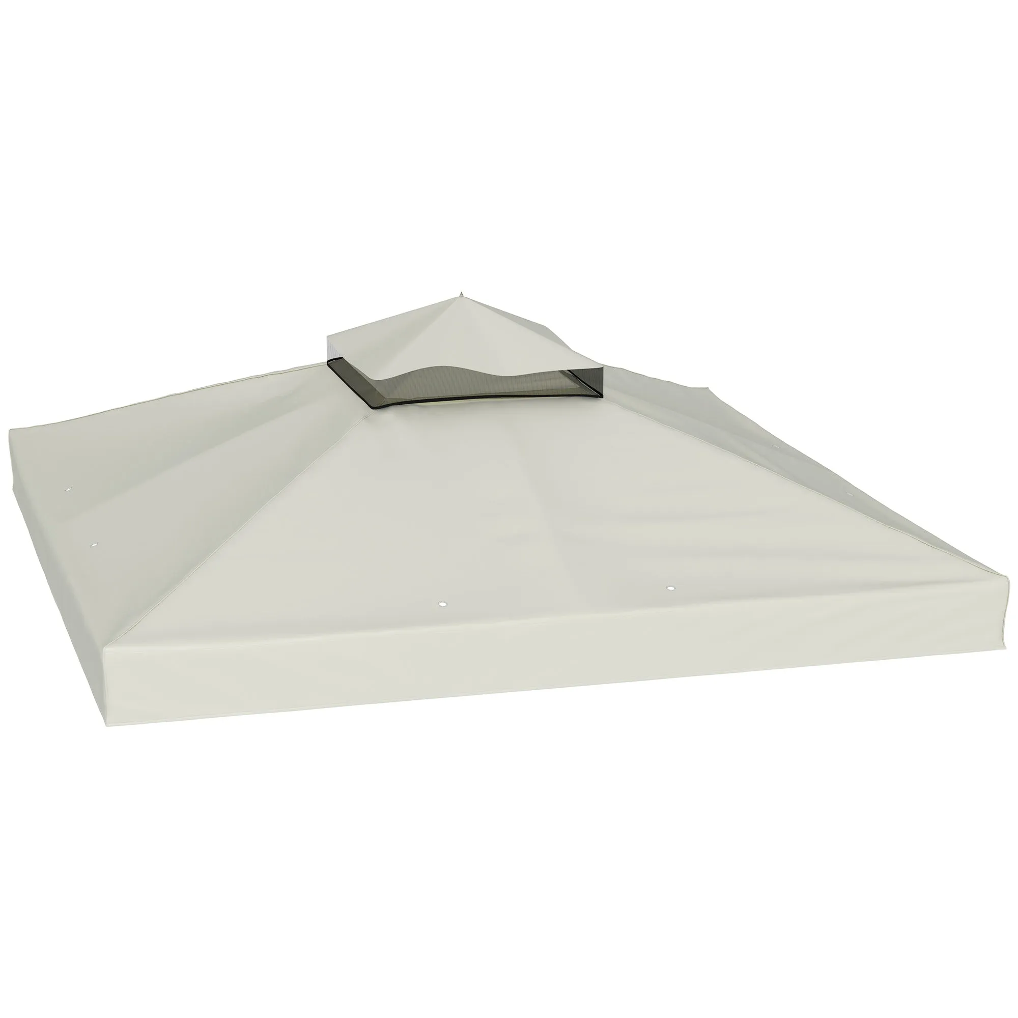Outsunny 3x3m UPF30+ 2-Tier Garden Gazebo Cover in Light Grey Polyester