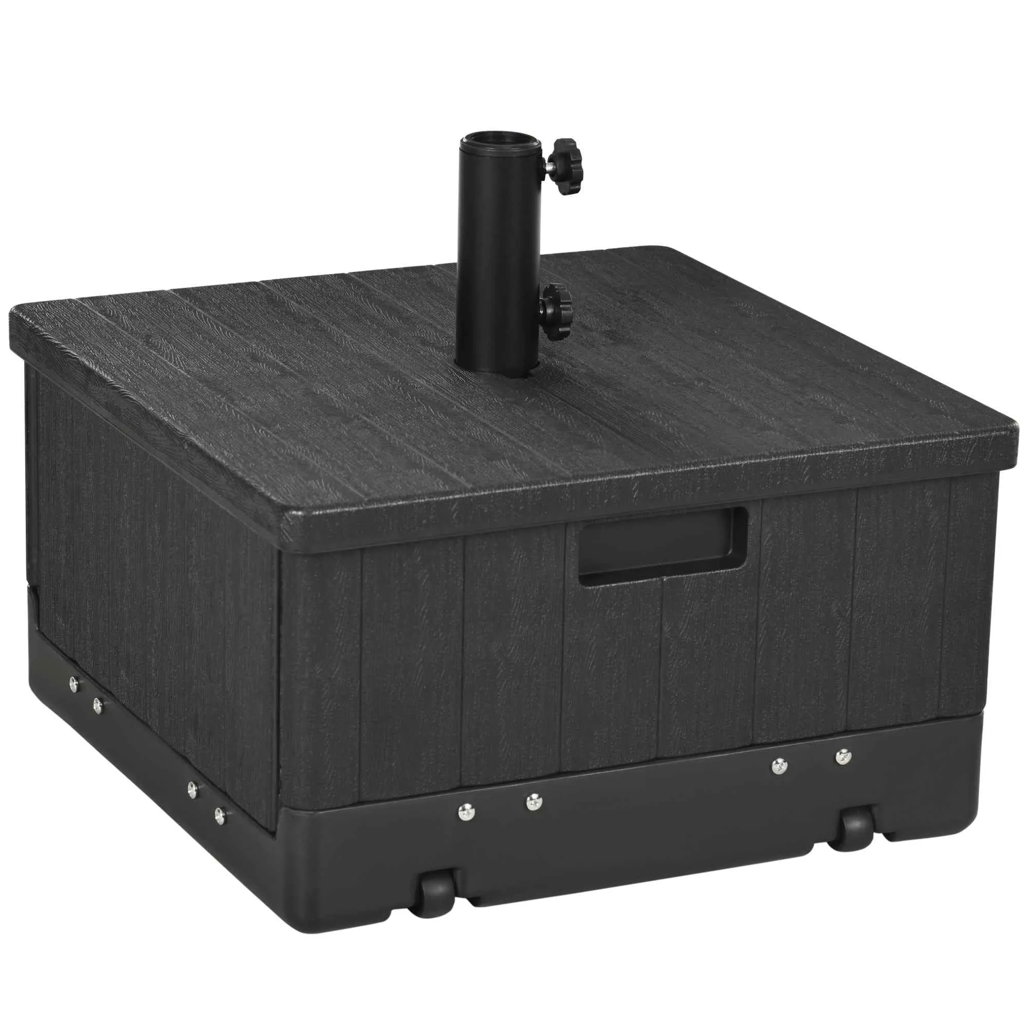 Outsunny 3-in-1 Fillable Multi-Purpose Umbrella Base, Coffee Table and Planter, Black