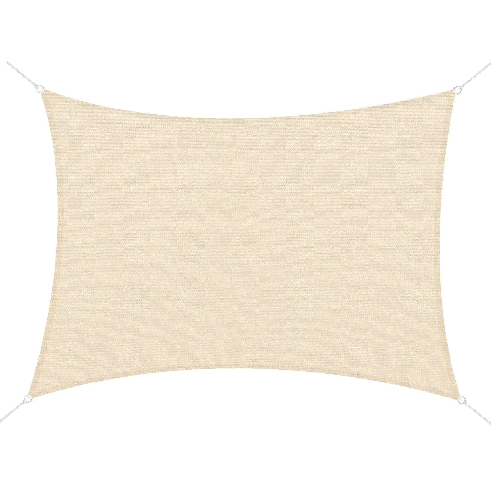Outsunny 4 x 6m Rectangular Sun Shade Sail, 185g HDPE UV Protection Awning, Cream