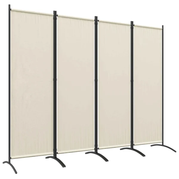 Outsunny 4-Panel Folding Indoor and Outdoor Room Divider, 221x50x172cm, Cream