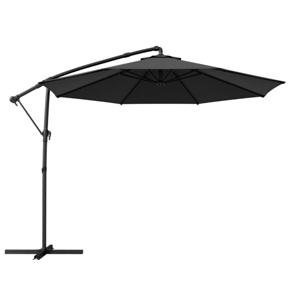 Outsunny Adjustable Cantilever Garden Umbrella, 3x3m, Black
