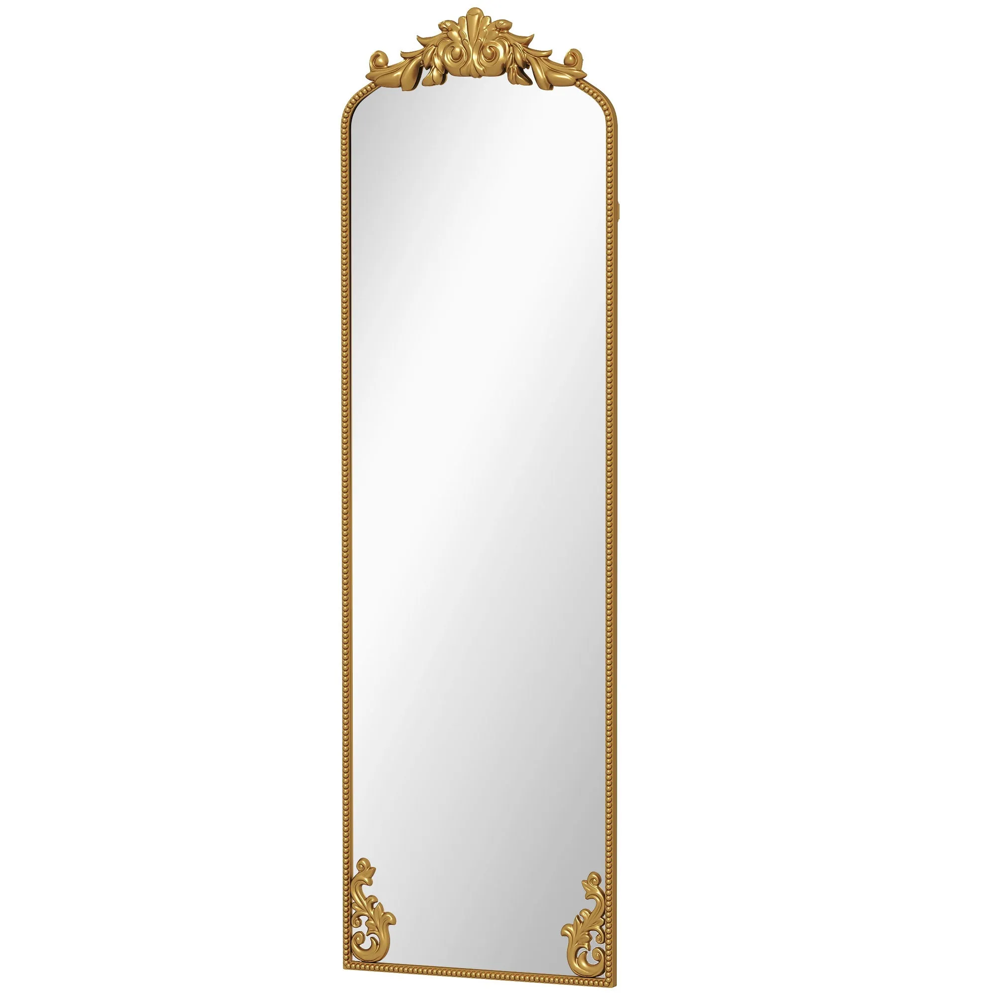 HOMCOM Baroque Style Full-Length Floor Mirror 50x160cm Gold
