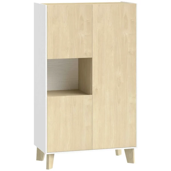 HOMCOM Kitchen Sideboard with 6 Compartments and Soft-Close Doors, White