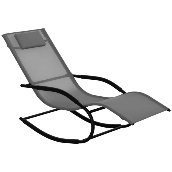 Outsunny Zero Gravity Ergonomic Rocking Lounger, Metal and Texteline, 63x160x88cm