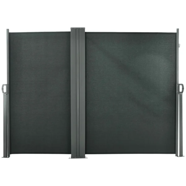 Outsunny Adjustable UV-Resistant Garden Divider with Handle, Metal and 180g/m² Polyester, 600x180cm, Grey