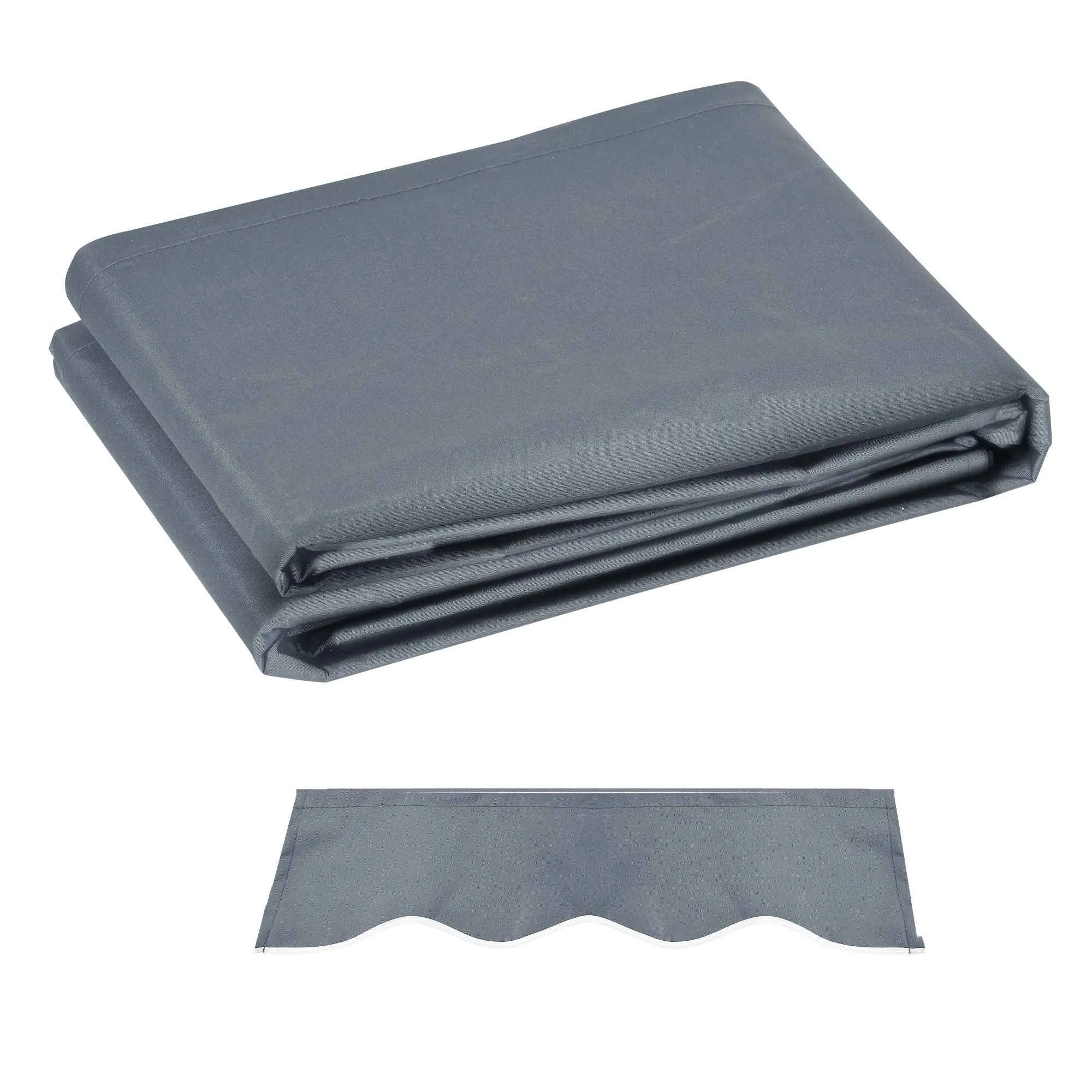 Outsunny Replacement Awning Cover for 4x3m Retractable Sun Shade Canopy in UV 50+ Polyester, Grey