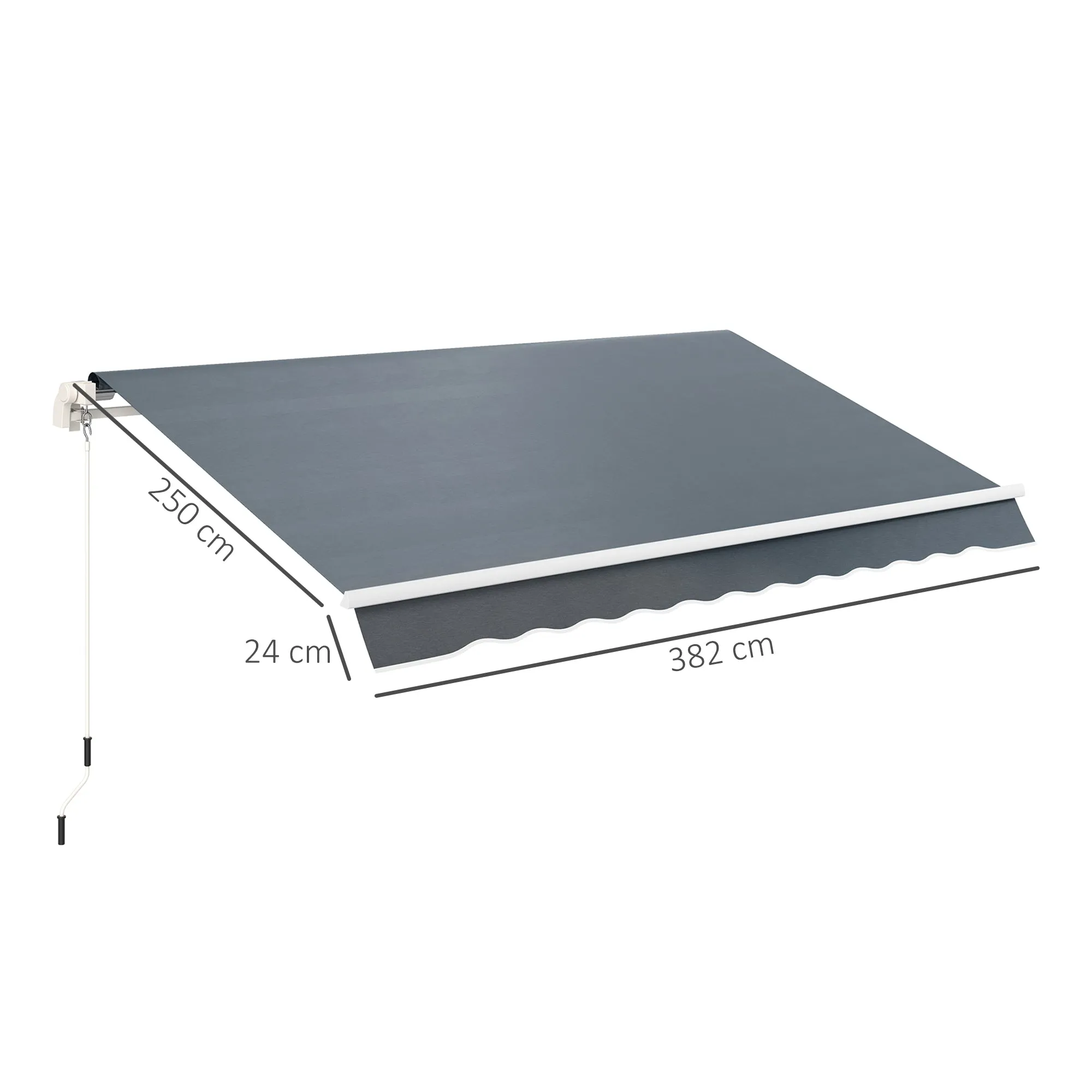 Outsunny Replacement Awning Cover for 4x3m Retractable Sun Shade Canopy in UV 50+ Polyester, Grey - Image 3