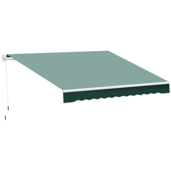 Outsunny 2.5x2m Manual Roller Arm Awning in Aluminum and Polyester, Green