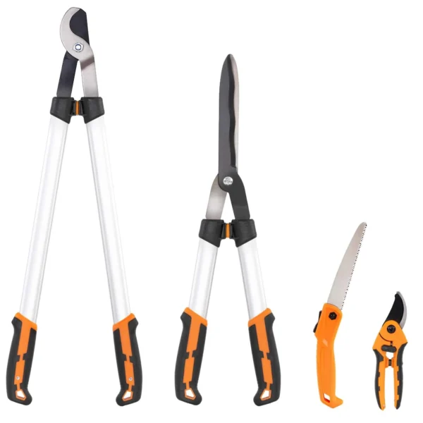 Outsunny 4-Piece Gardening Set with Secateurs, Loppers, Pruning Shears, and Folding Saw