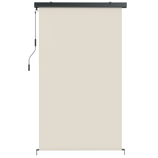Outsunny Anti-UV Polyester Roller Blind with Aluminum Cassette and Crank, 250x160 cm, Cream White