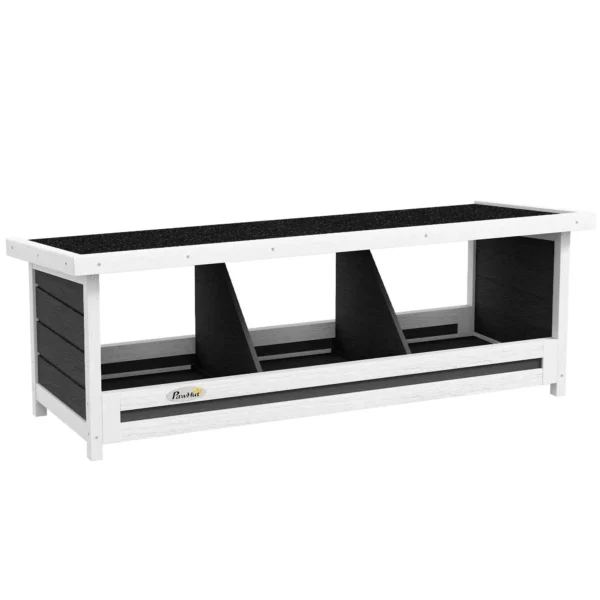 PawHut 3-Panel Chicken Coop with Raised Base and Roof, Wood and Bitumen, 95x37x34 cm, Grey