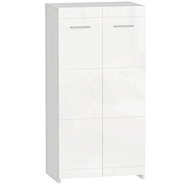 HOMCOM Modern Entryway Shoe Rack with 5 Adjustable Shelves, 55x36x108 cm, White