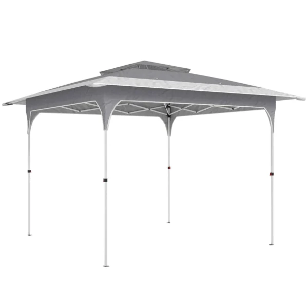 Outsunny Folding Gazebo Pop Up Garden Gazebo, 3.5x3.5 m, Dark Grey