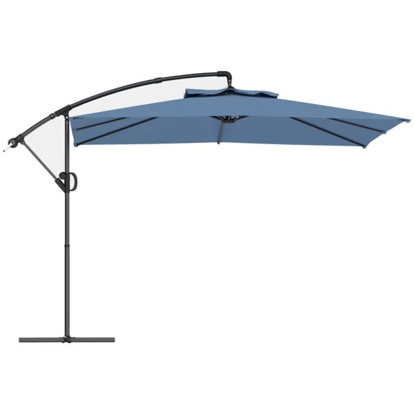 Outsunny 3x3.25m 360° Adjustable Off-Center Garden Umbrella, Light Blue