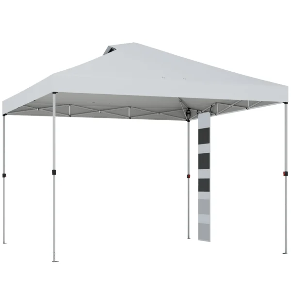 Outsunny 3x3m Pop Up Gazebo with Pockets, UPF 50+, with Sandbags and Wheeled Bag, White