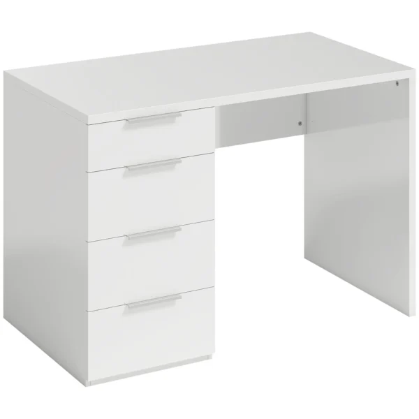 HOMCOM Space-Saving Desk Computer Table 4 Drawers 110x61.5x75 cm White