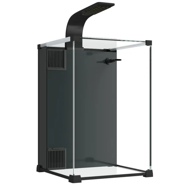 PawHut 36L Aquarium with Integrated Filter, 30 x 30 x 45.5 cm, Black