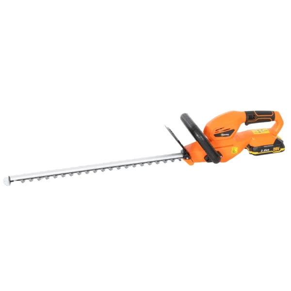 Outsunny 18V Cordless Hedge Trimmer with 2Ah Battery, Charger, 51cm Double Action Blade, Orange