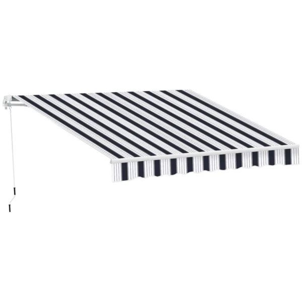 Outsunny 2.5x2m Manual Roller Awning in Aluminum and Polyester, Blue and White