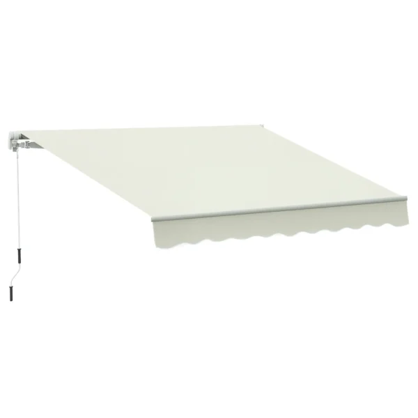 Outsunny 3x2.5m Aluminum and Polyester Crank Roller Awning, White