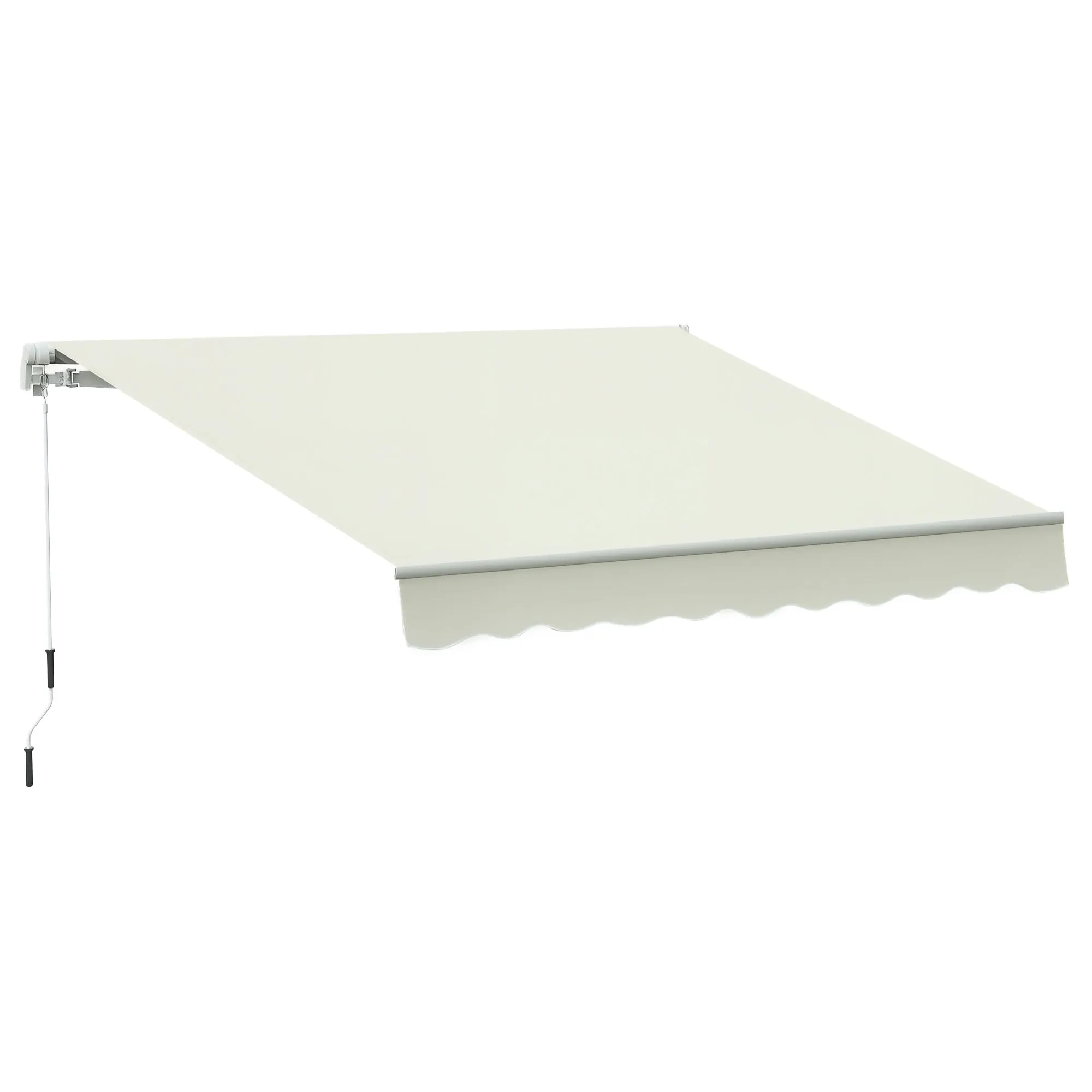Outsunny 3x2.5m Aluminum and Polyester Crank Roller Awning, White