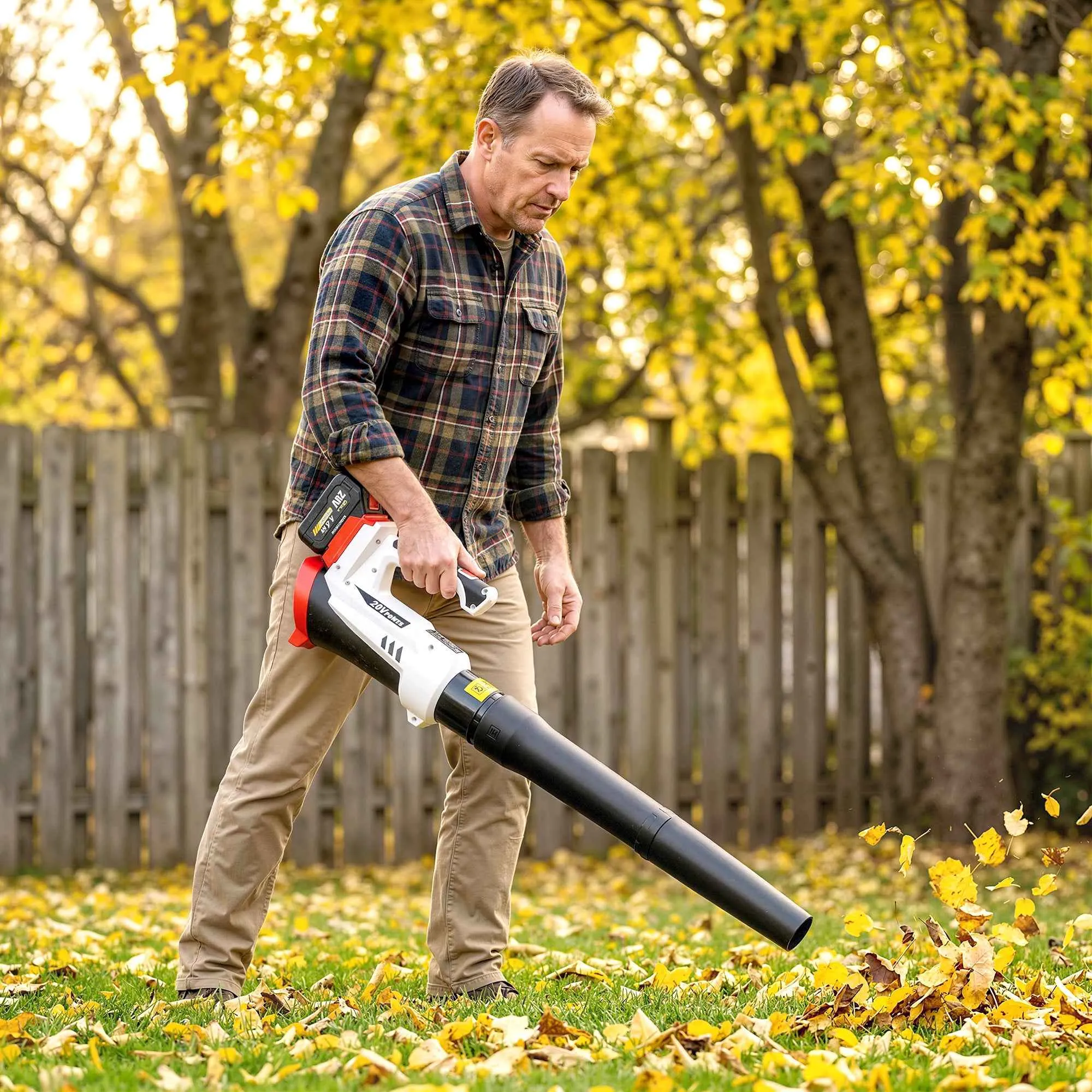 Outsunny Cordless Leaf Blower with 4000mAh Battery and Charger, 18V, Lightweight with 6 Speed Levels - Image 2