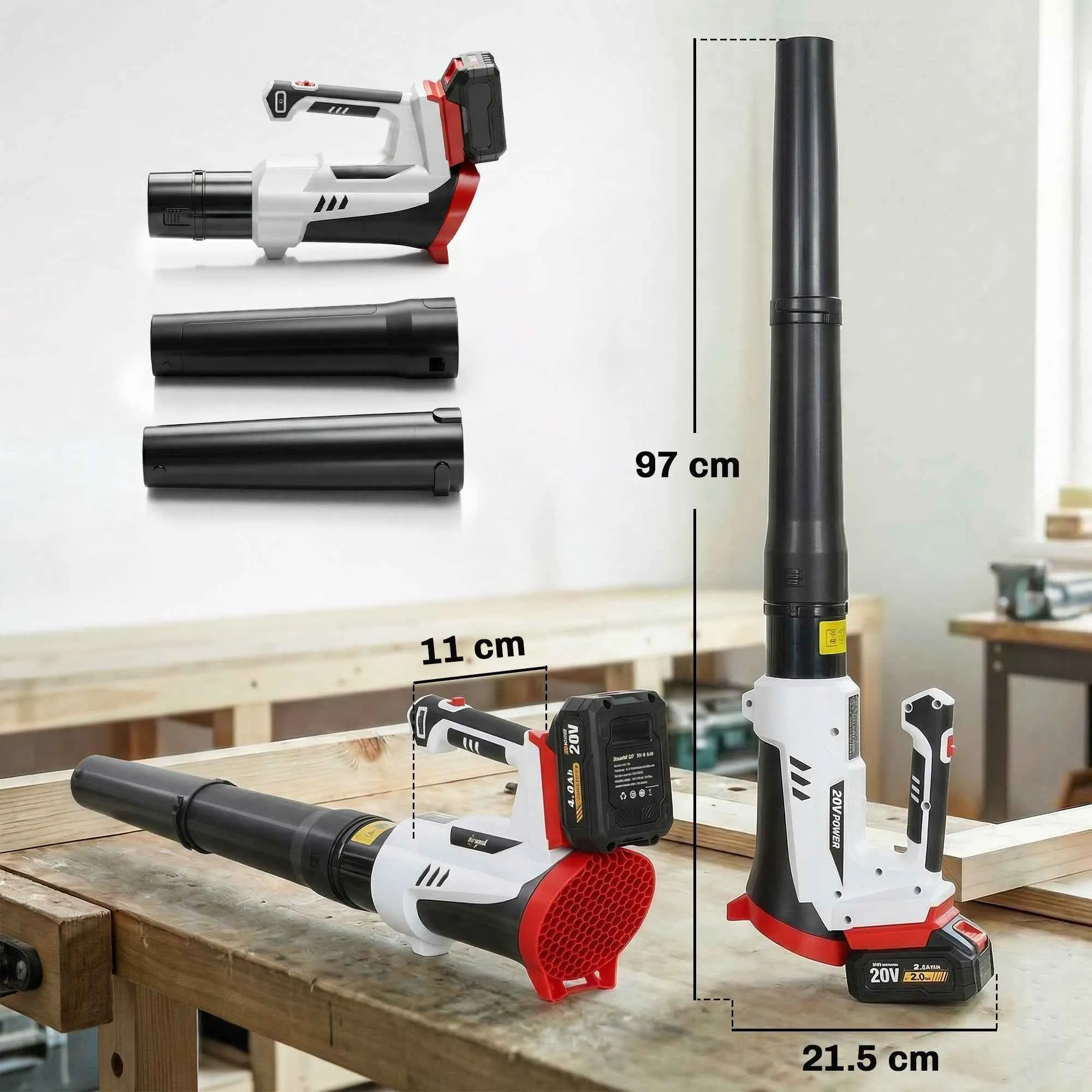 Outsunny Cordless Leaf Blower with 4000mAh Battery and Charger, 18V, Lightweight with 6 Speed Levels - Image 3