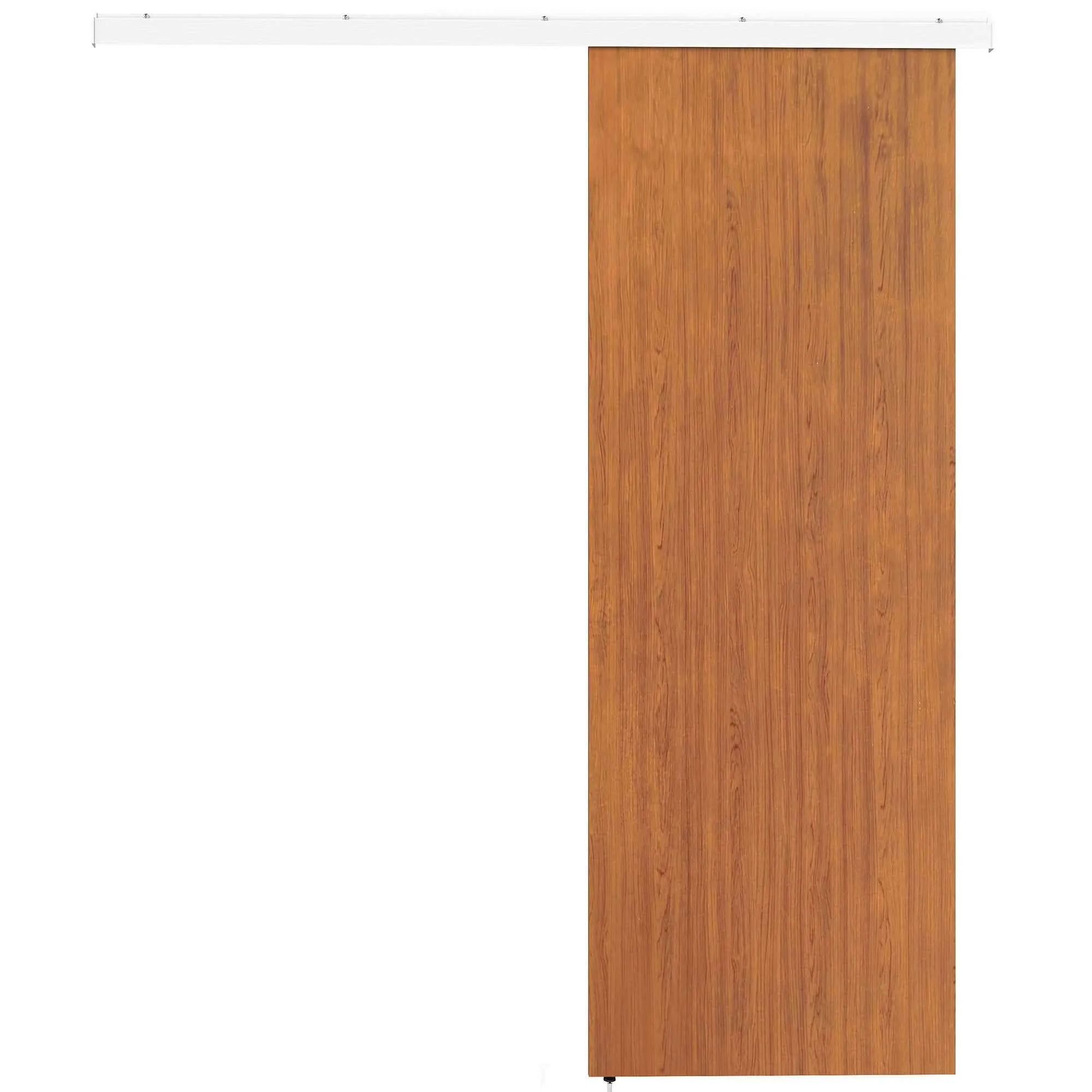 HOMCOM Sliding Door 75x210cm, Wardrobe Assembly Kit, Track, Brown Wood Effect