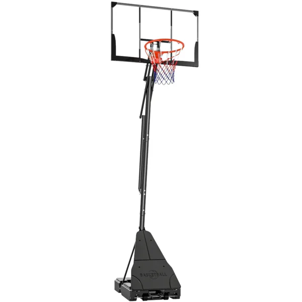 SPORTNOW Portable Outdoor Basketball Hoop, Adjustable 2.45-3.05m, Shatterproof Backboard, Hand Crank Adjustment