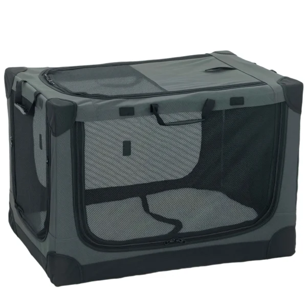 PawHut Soft Foldable Dog and Cat Carrier with Cushion, Washable Cover, Doors, Breathable 600D Oxford, 76x54x54 cm, Green
