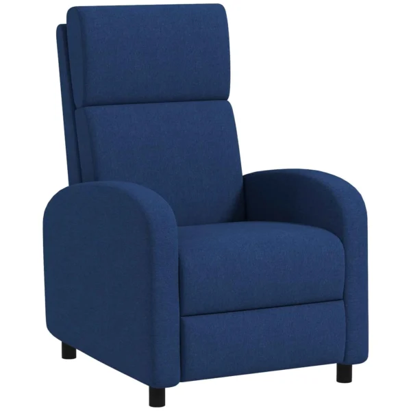 HOMCOM 160° Manually Reclining Relaxing Chair with Fabric Footrest, Blue