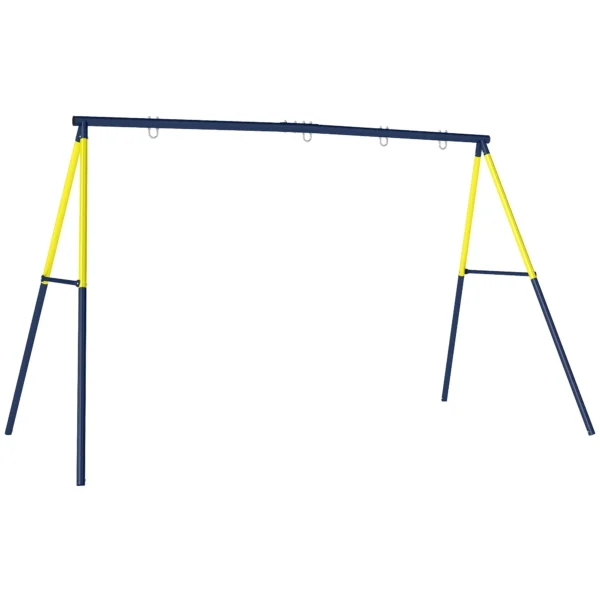 Garden Swing Frame for Children Ages 3-8 Years, Steel, 4 Hooks, 260x160x178 cm, Blue