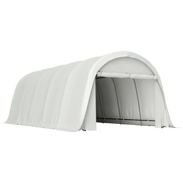 Outsunny Garage Car Awning Outdoor Garage UV50+ Galvanized Frame 3.6x7.2 m Cream