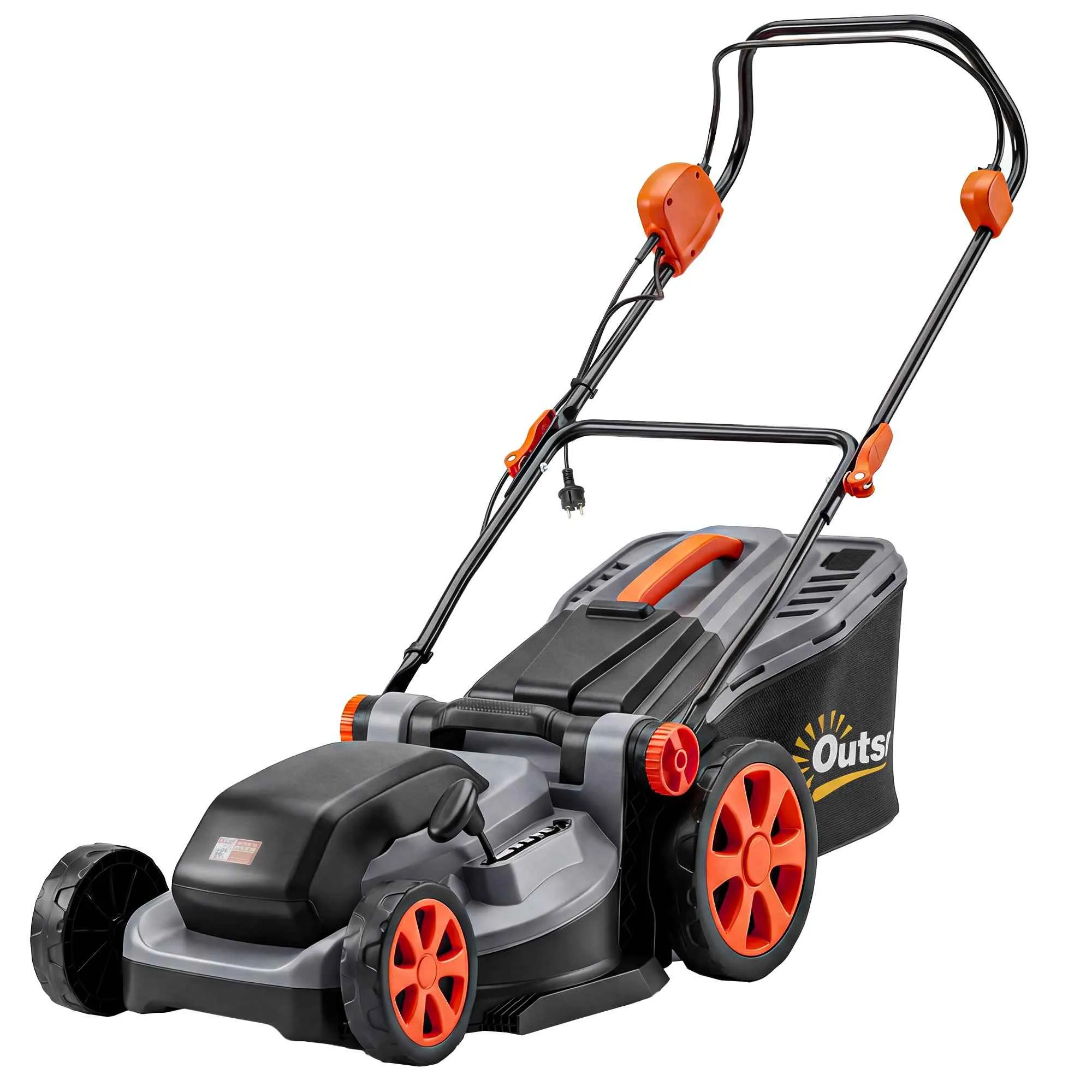 Outsunny 1800W Electric Lawn Mower with 50L Bag, Adjustable Handle, 6 Cutting Heights, Light Grey - Image 2