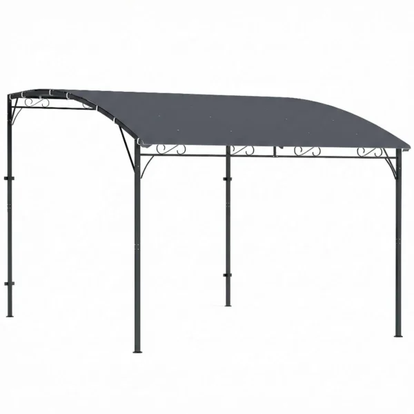 Outsunny Gazebo Pergola with 16 Drainage Holes, Metal and Polyester, 3.8x2.8m, Grey
