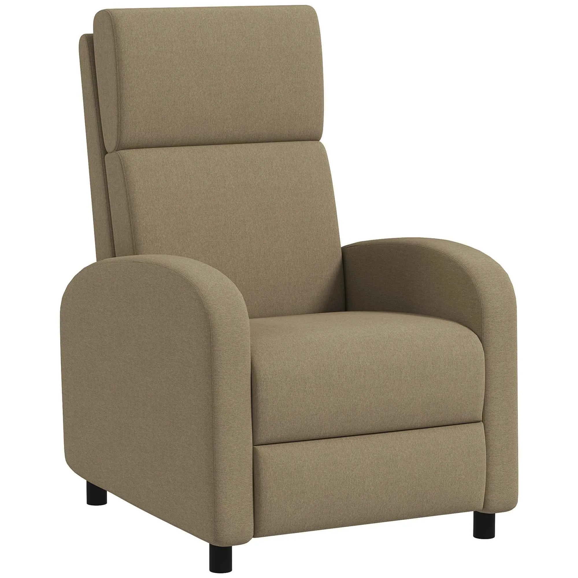 160° Manually Reclining Relaxing Chair with Fabric Footrest, Beige
