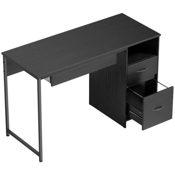 Office Desk Space-Saving Computer Table, 120x52.3 cm, Black