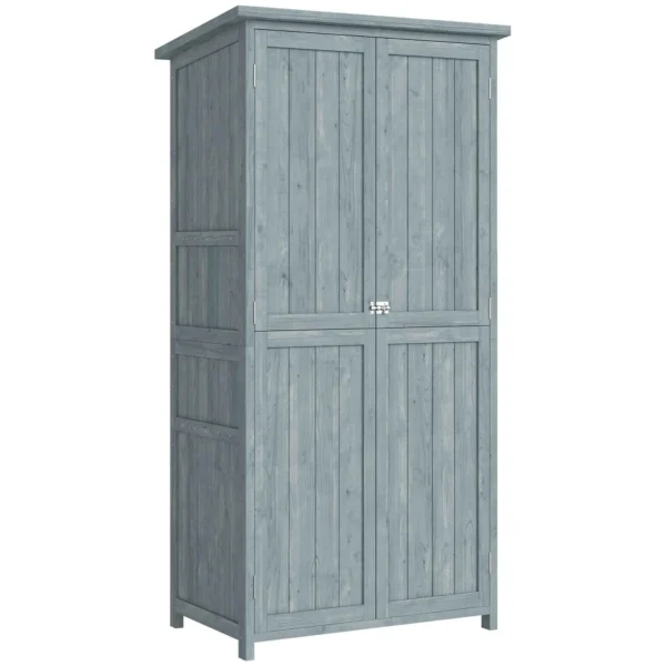 Outsunny Outdoor Storage Cabinet, Tool Shed with 2 Shelves