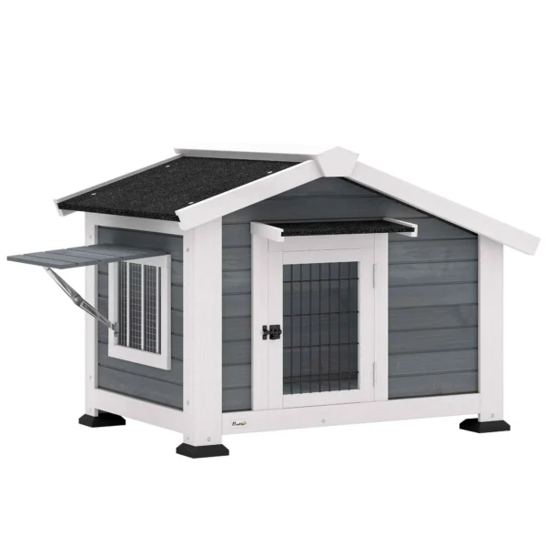 PawHut Dog Kennel Outdoor Wooden Dog House, 98x76x69.5cm