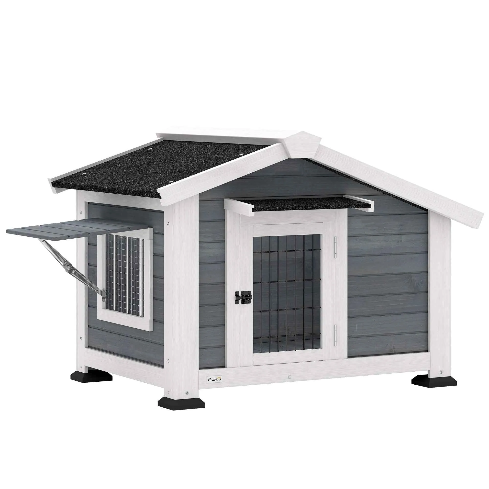 PawHut Dog Kennel Outdoor Wooden Dog House, 98x76x69.5cm