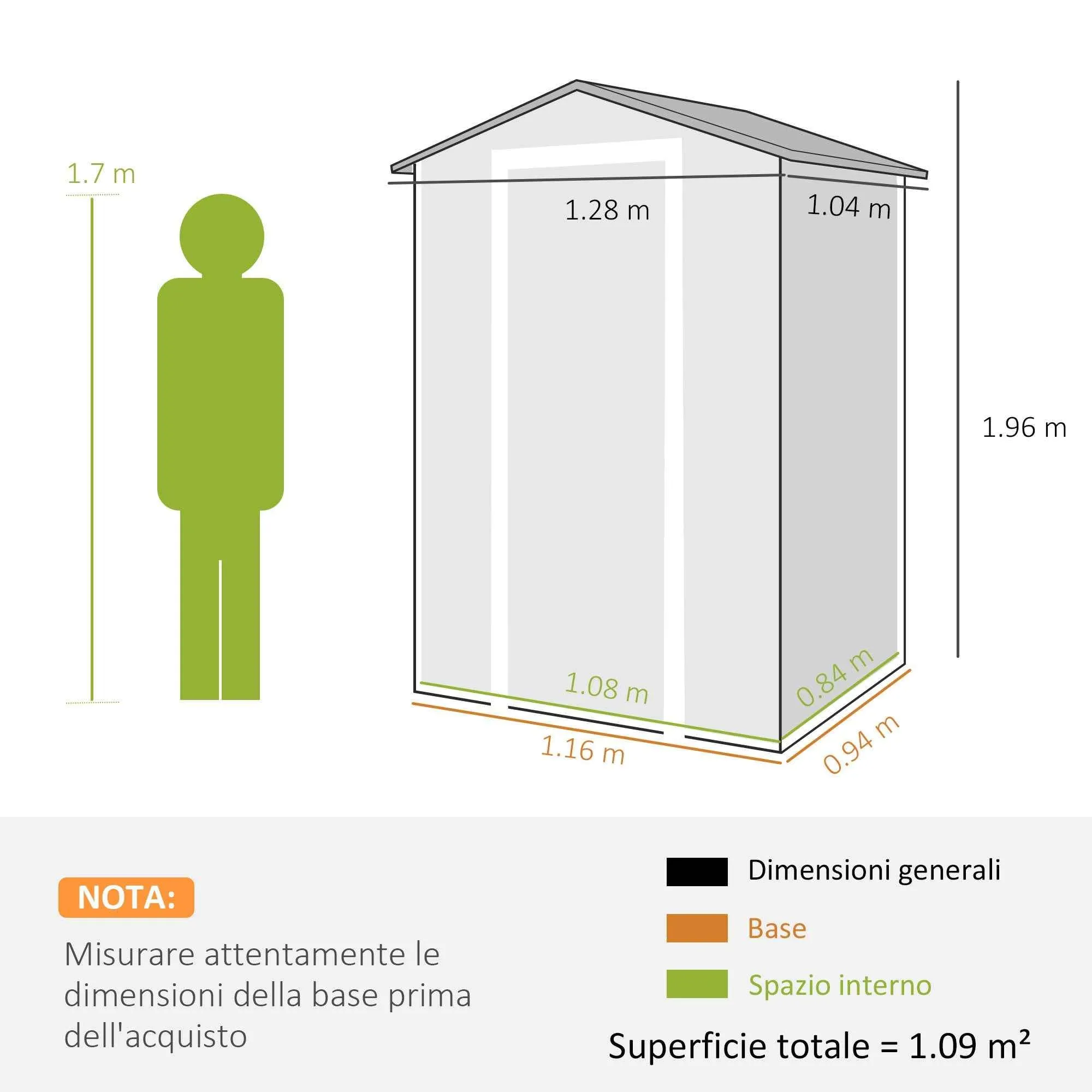 Outsunny 2-Door Tool Shed with Windows and Air Vents, PP and Aluminum, 128x104x196 cm, Dark Gray - Image 3