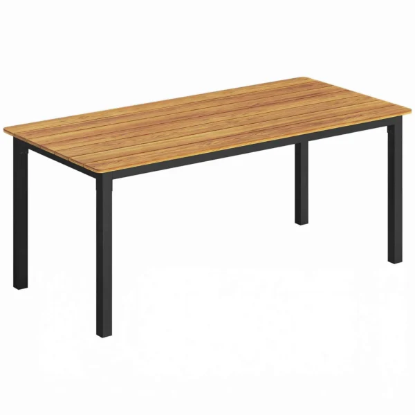 Outsunny Rectangular Garden Table for 6-8 People, Dimensions 180 x 86 cm