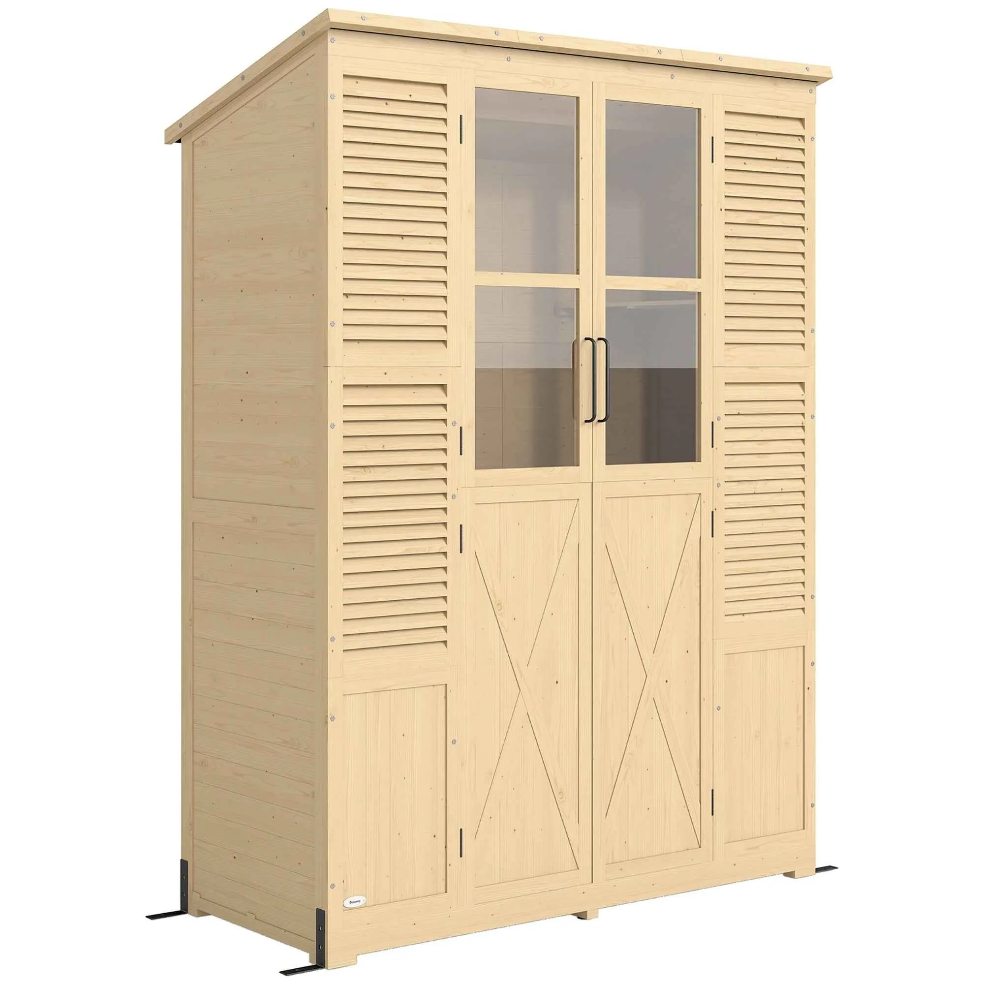 Outsunny Walk-in Garden Shed with Floor and 4 Windows