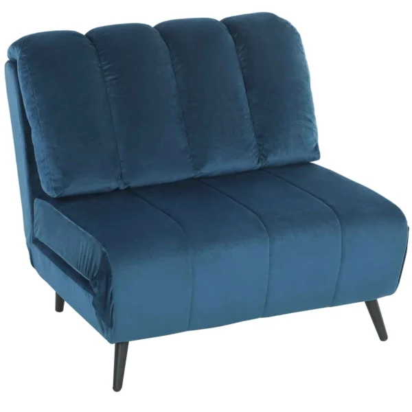 Folding Convertible Sofa Bed with Adjustable Backrest, Blue