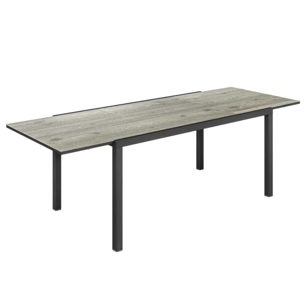 Outsunny Extendable Garden Table Outdoor Table 6-8 People Aluminum Edge and Steel Frame 160/240cm Gray